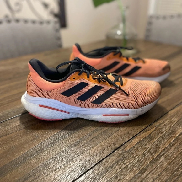 Adidas Solar Glide 5 Men's Sneakers Size 12.5 Flash Orange Turbo GX5470 EUC - Picture 3 of 8
